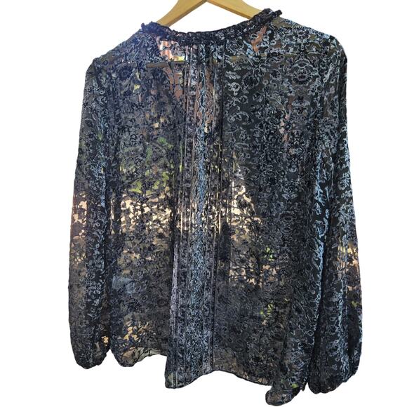 Dalia Womens Sheer Burnout Velvet Whimsigoth Boho Fairy Grunge Witchy L Tassels - Picture 10 of 12